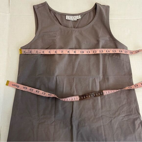 New Joan Rivers Builders Long Stretch Cotton Tank in Storm | Size S - Picture 7 of 8